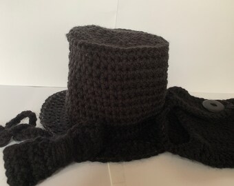 Baby top hat, bow tie and diaper cover (pattern  only)