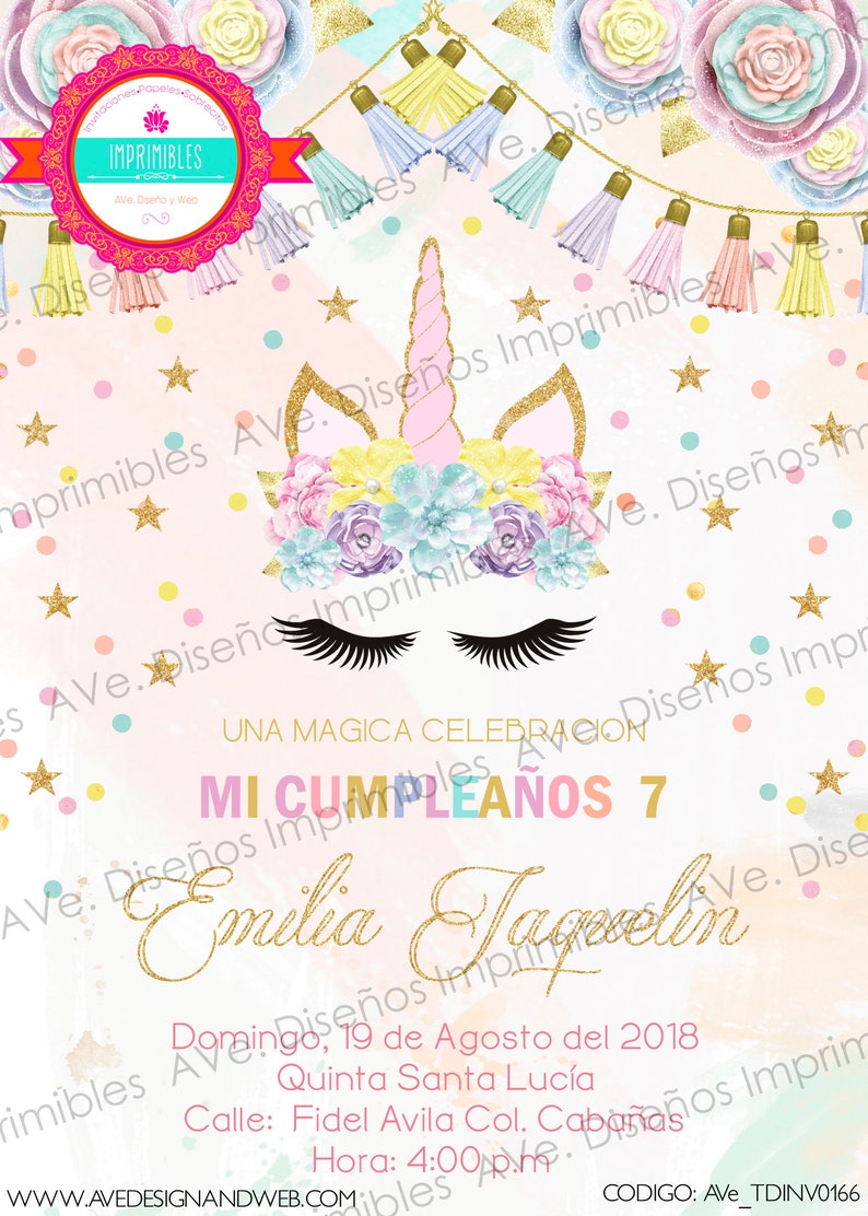 Invitacion De Unicornio Para Cumpleaños Invitacion De Unicornio Para Cumpleaños
