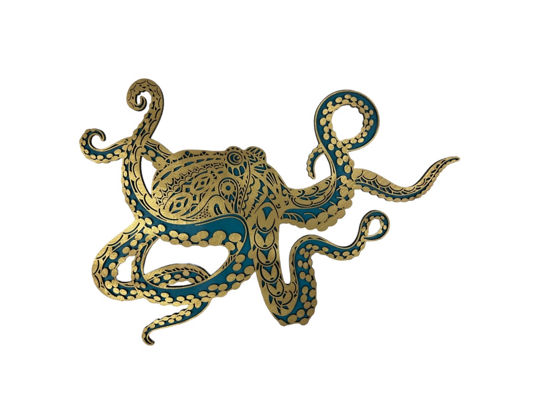 Octopus Inlay Octopus Wall Art - Detailed Layered Design - Custom Colors Various ...