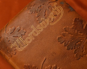 Wordsworth's Complete Poetical Works (1888) editado por John Morley - libro de poesía victoriano de cuero vintage
