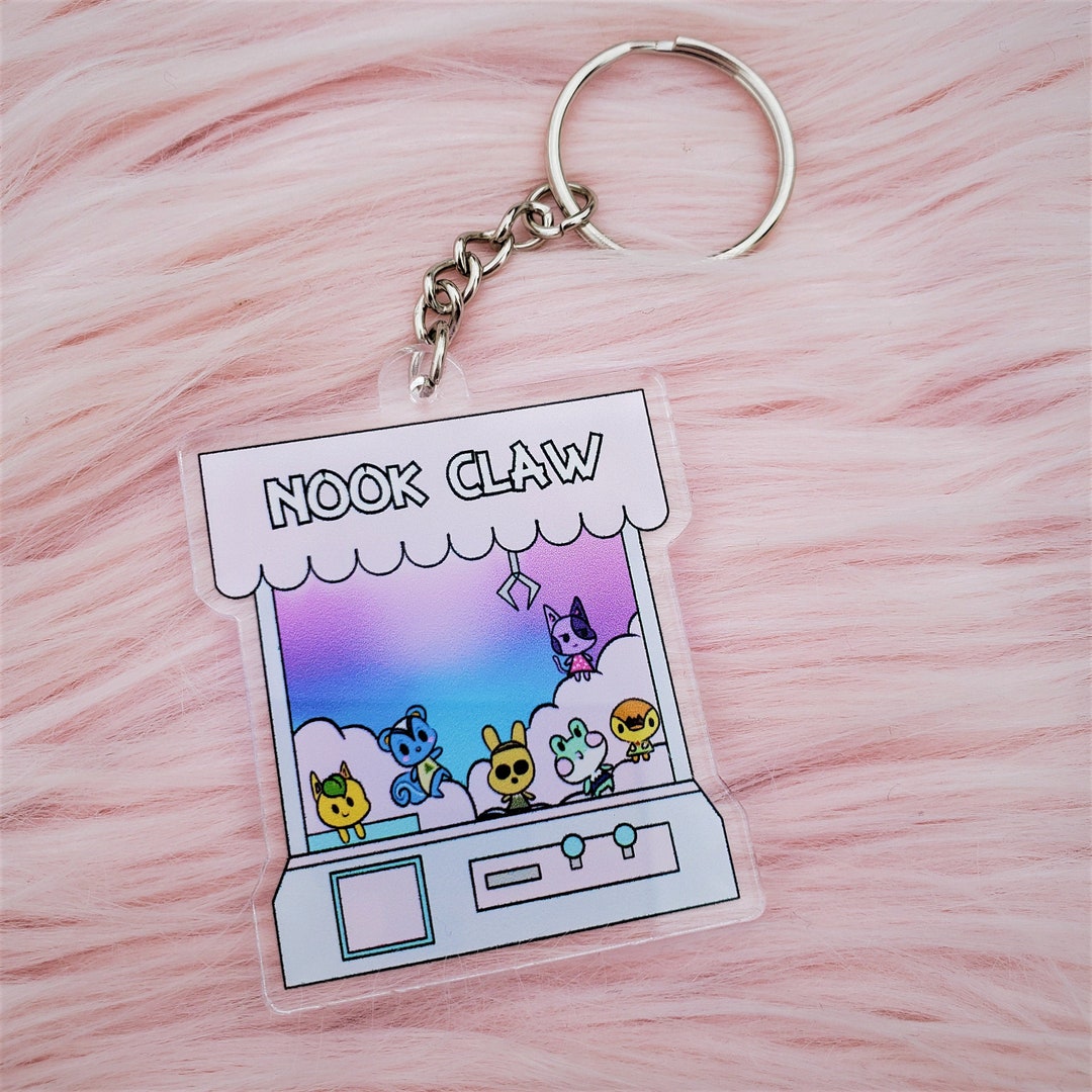 Nook Key Chain Animal Crossing Nook Claw Machine Keychain - Etsy