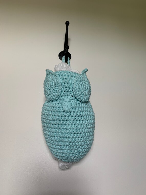 crochet owl plastic bag holder