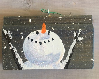 Painted Snowman Face Etsy