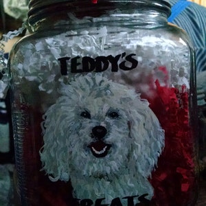 Big 32 oz Jar, Personalized Pet Treat Jar, FREE SHIPPING, Pet Storage Container, Pet Treat Jar, Cat Treat jar, Dog Mom Gift. Gift for Cat