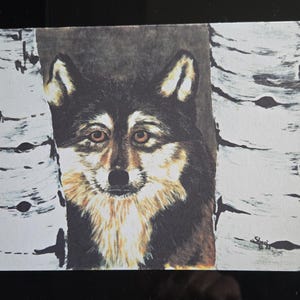 WOLF-wenskaart, kaart voor alle gelegenheden, blanco cadeaukaart, originele ontwerpkaart, cadeaukaart voor buitenmensen, gratis verzending in de VS. Handgemaakte kaart