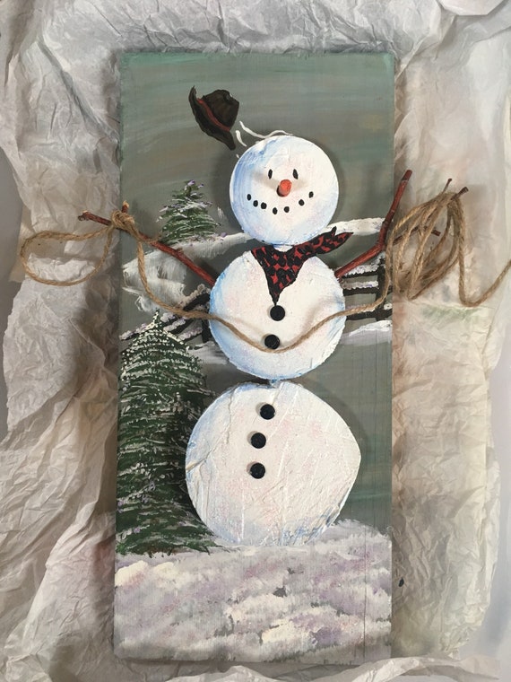 Items Similar To Snowmen Painting Western Decoration Cowboy