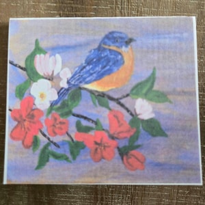 Grußkarte mit Drossel. Alle Anlass-Karte.  Vogel Blanko Notizkarte. Grußkarte. Handgemachte Karte. Vogel Karte. Kostenloser USA Versand