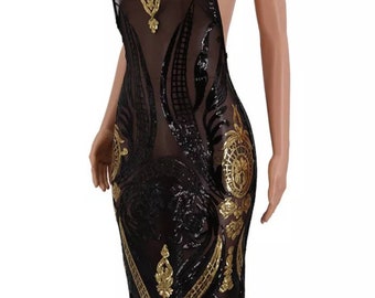classy black and gold outfit
