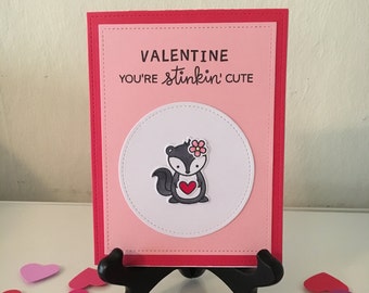 Valentine Card "You're Stinkin' Cute!" - Funny Valentine Card, Cute Valentine Card, Happy Valentines Day, Friendship Card, Kids Card