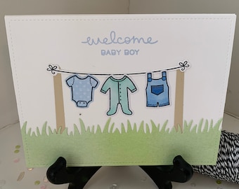 New Baby Card "Welcome Baby Boy" - Congrats Baby Boy, Baby Shower, Expectant Mother, Baby Girl, Newborn, Expectant Mom