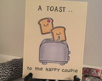 Wedding Card "Let's Toast" - Wedding, Engagement, Funny Wedding, Congratulations, Bridal shower, Wedding Shower, Wedding Toast, Food Pun