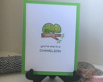 Chameleon Love Card "You're one in a Chameleon" - Love Card, Anniversary Card, Valentine Card, Card for Boyfriend, Card for Him, Funny Card