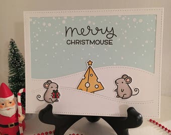 Funny Christmas Card "Merry Christmouse" - Funny Holiday Card, Pun Holiday Card, Seasonal Card, Cute Christmas Card, Merry Christmouse Card