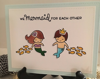 Cute Love Card "We Mermaid For Eachother" - Love Card, Anniversary Card, Valentine Card, Boyfriend Card, Girlfriend Card, Cute Greeting Card