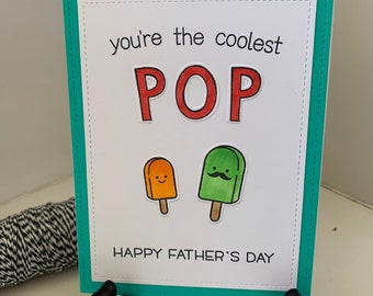 Funny Father's Day Card "You're the Coolest POP" - Happy Fathers Day Card, Funny Dads Card, Card for Dad, Card for Stepdad