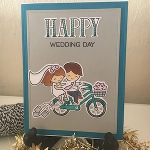Heureux mariage, carte de mariage, carte pour Couple, fiançailles carte, carte, carte de mariage de vélo, félicitations, cadeau de mariage