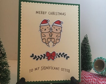 Lustige Weihnachtskarte Mit Otter-Motiv – „Merry Christmas To My Otter Half“ – Perfekt Für Partner, Romantisch & Witzig
