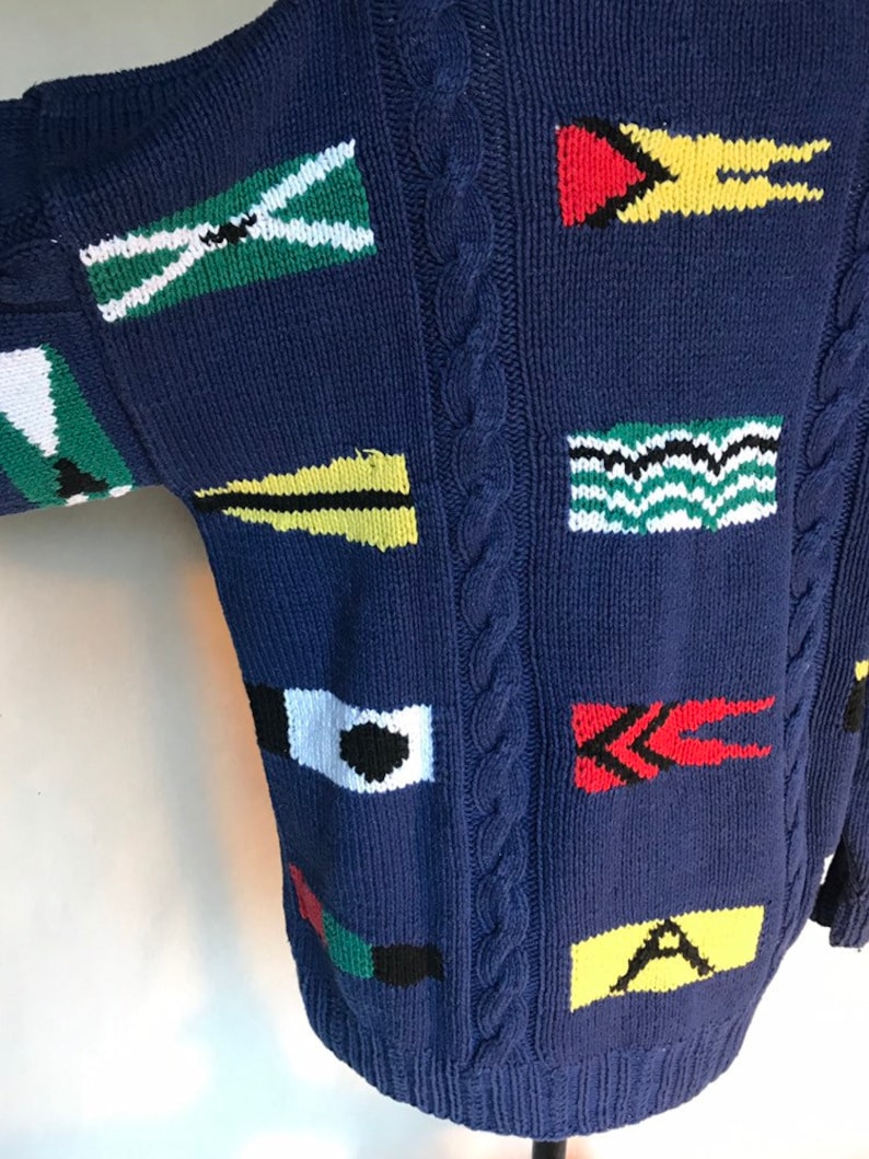 Boat races 80s knit slouchy oversized sweater