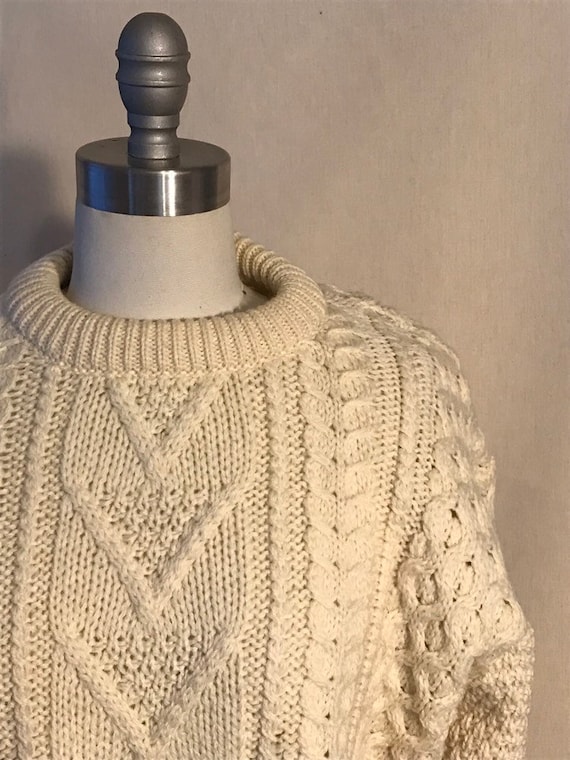 Vintage cable knit fisherman sweater made in Scotl