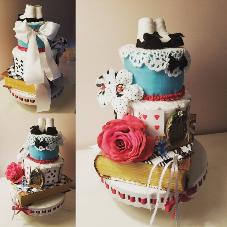 alice in wonderland diaper cake