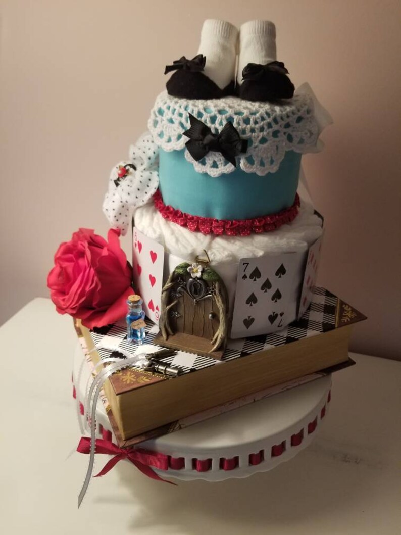 alice in wonderland diaper cake