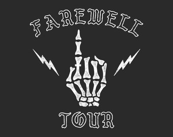 Farewell Tour, bridal bachelorette graphic, PERSONAL USE, transparent png, rocker, rock n roll, skeleton, hand, lightning bolts, cool bride