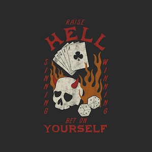 Raise Hell, graphique de tatouage occidental, PERSONAL USE, téléchargement numérique png transparent pour la sérigraphie, dtg, Transfert, Sublimation, etc.