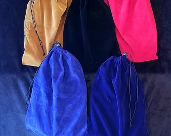 VELVET Bags with Drawstrings for Books, Shoes, Travel - Large size 11-1/2" x 15-1/2" (292mm x 394mm)