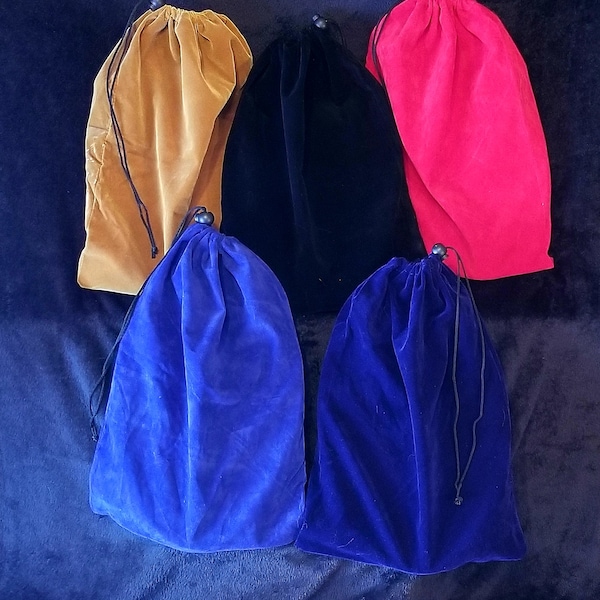 VELVET Bags with Drawstrings for Books, Shoes, Travel - Large size 11-1/2" x 15-1/2" (292mm x 394mm)