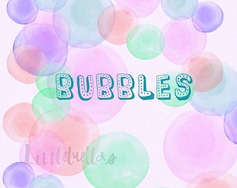 Clipart de bulle, bulles, clipart, bulles colorées, illustration de bulle, clipart d'anniversaire, clipart de fille, clipart d'amusement, clipart simple