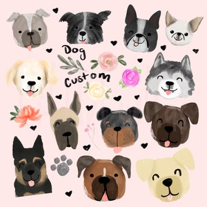 bulk dog clipart, dog clipart, cute clipart, watercolor clipart