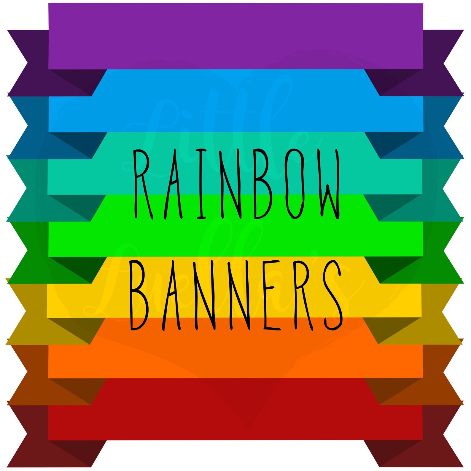 Rainbow, Banners Clipart, Rainbow Banners, Invitation Clipart, Clipart