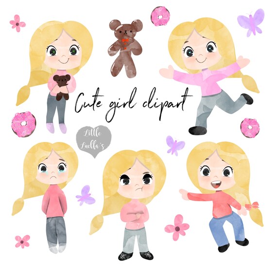 Cute Girl Clipart Girl Clipart Baby Girl Emoji Clipart Emoji Clipart Girl Art Bedroom Art Digital Art Kid Art Girl Illustration