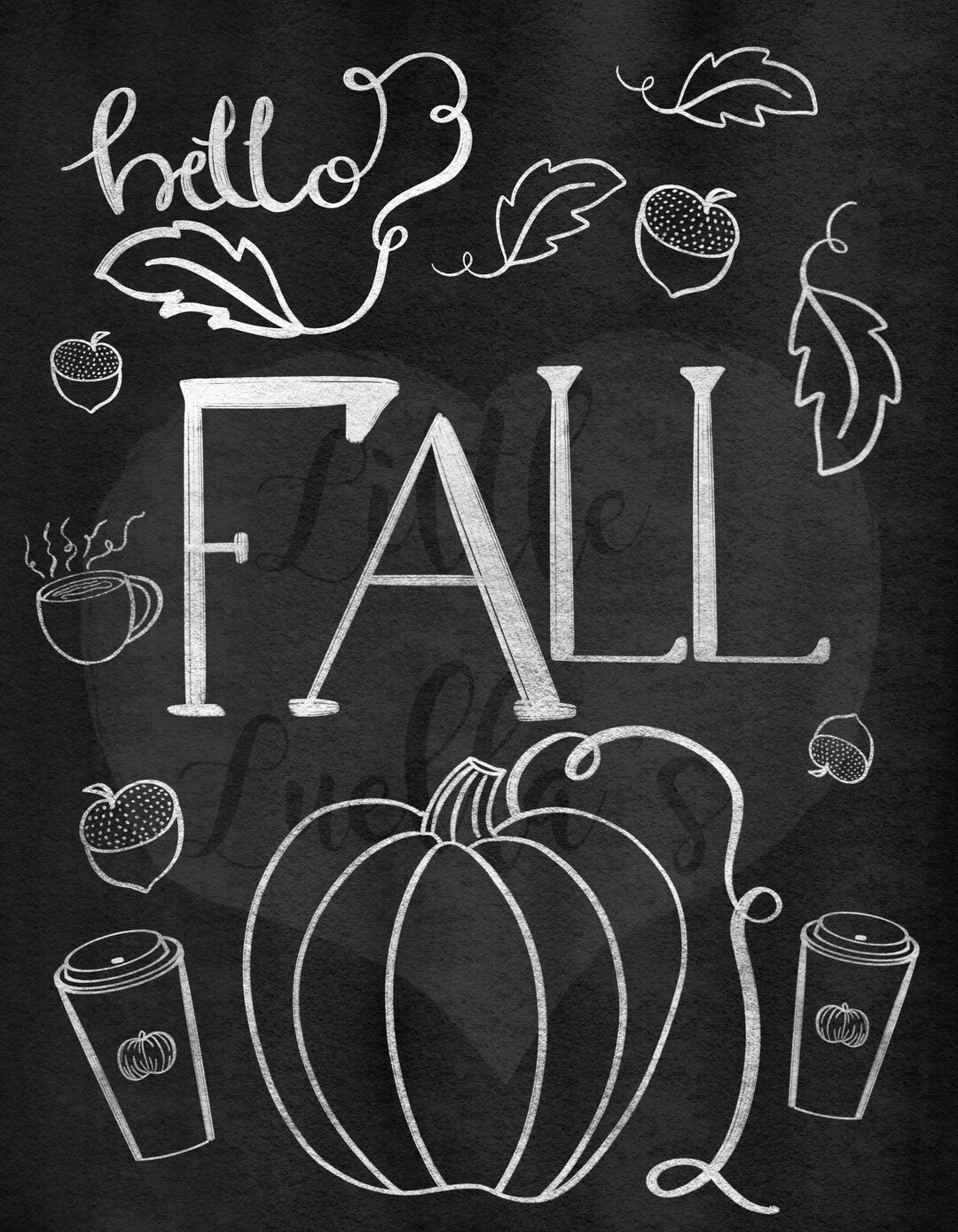 Fall Clipart Pumpkin Clipart Chalk Board Clipart Chalk - Etsy