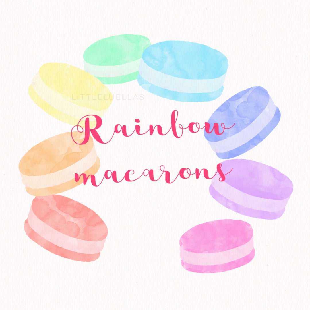 Macaron Clipart, Cookie Clipart, Rainbow Clipart, Sweet Clipart, Sweet ...