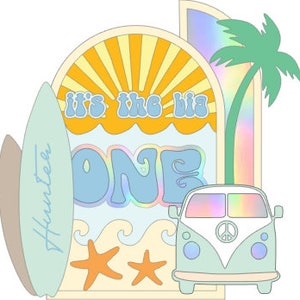 Surf Cake Topper SVG PNG Studio archivo