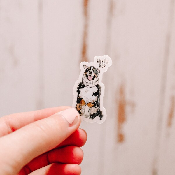 Mini Hippity Hop Sticker | Australian Shepherd | Dog