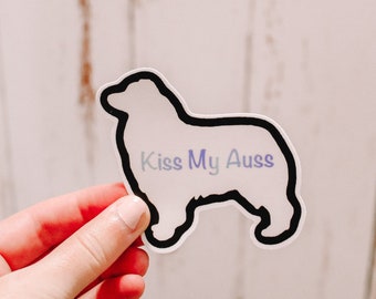 Kiss My Auss Australian Shepherd Sticker