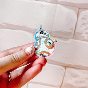 Mini Holographic Cute Robot Sticker | Star Wars | Kids cartoon | Sticker rewards | Waterproof