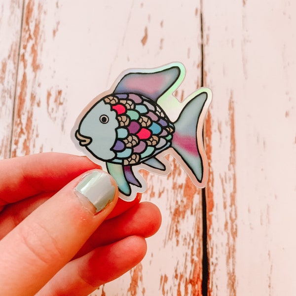 Holographic Rainbow Fish Sticker | Kids Classic | Small Sticker