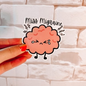 Miss Migraine Brain Sticker | Waterproof | Laptop Decal