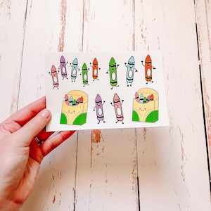 Crayon team Sticker Sheet | Preschool Teacher Stickers