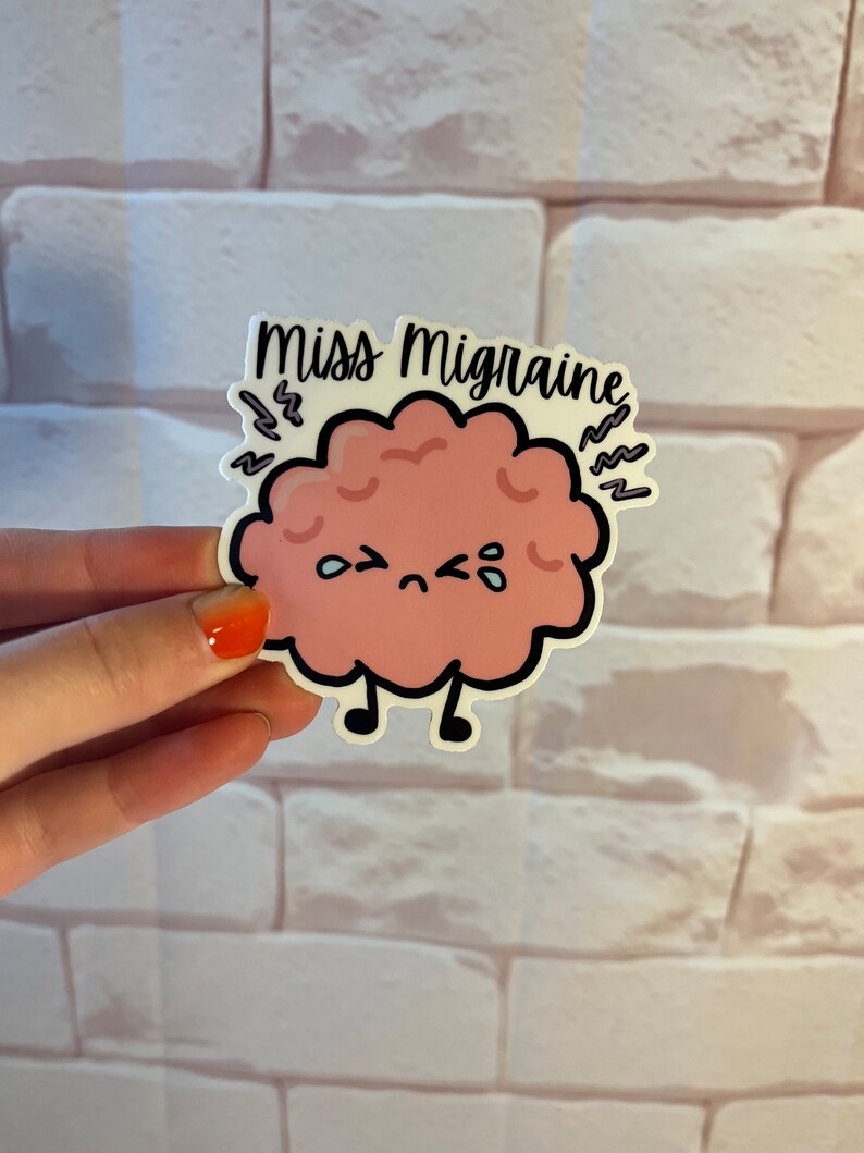 Miss Migraine Brain Sticker | Waterproof | Laptop Decal - Etsy