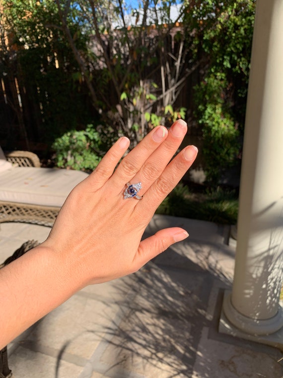 Art Deco Sapphire and Diamond Ring - image 6