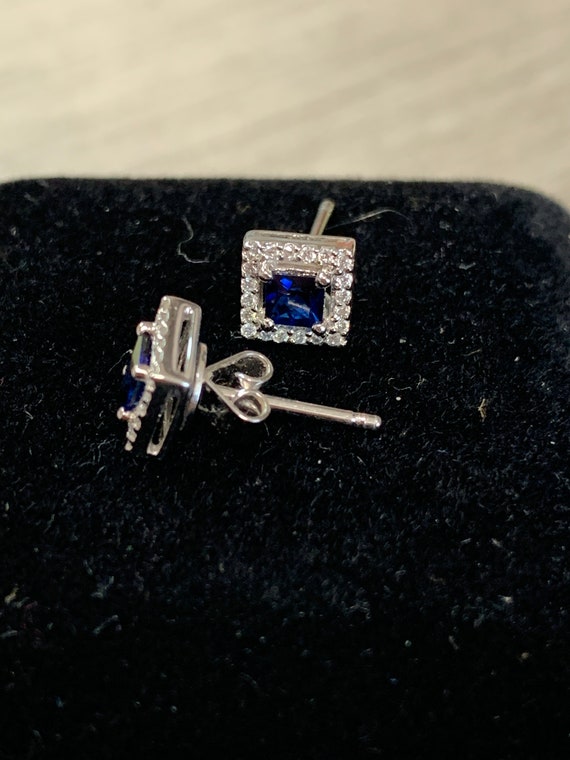 Sapphire and Diamond Earrings - image 2
