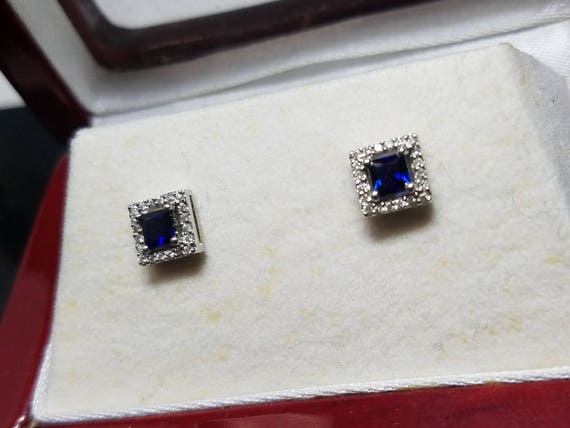 Sapphire and Diamond Earrings - image 1