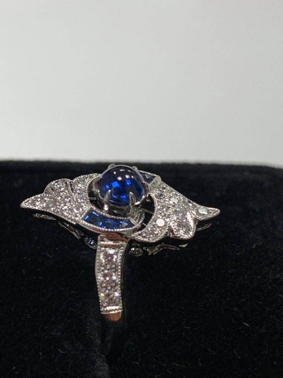 Art Deco Sapphire and Diamond Ring - image 2