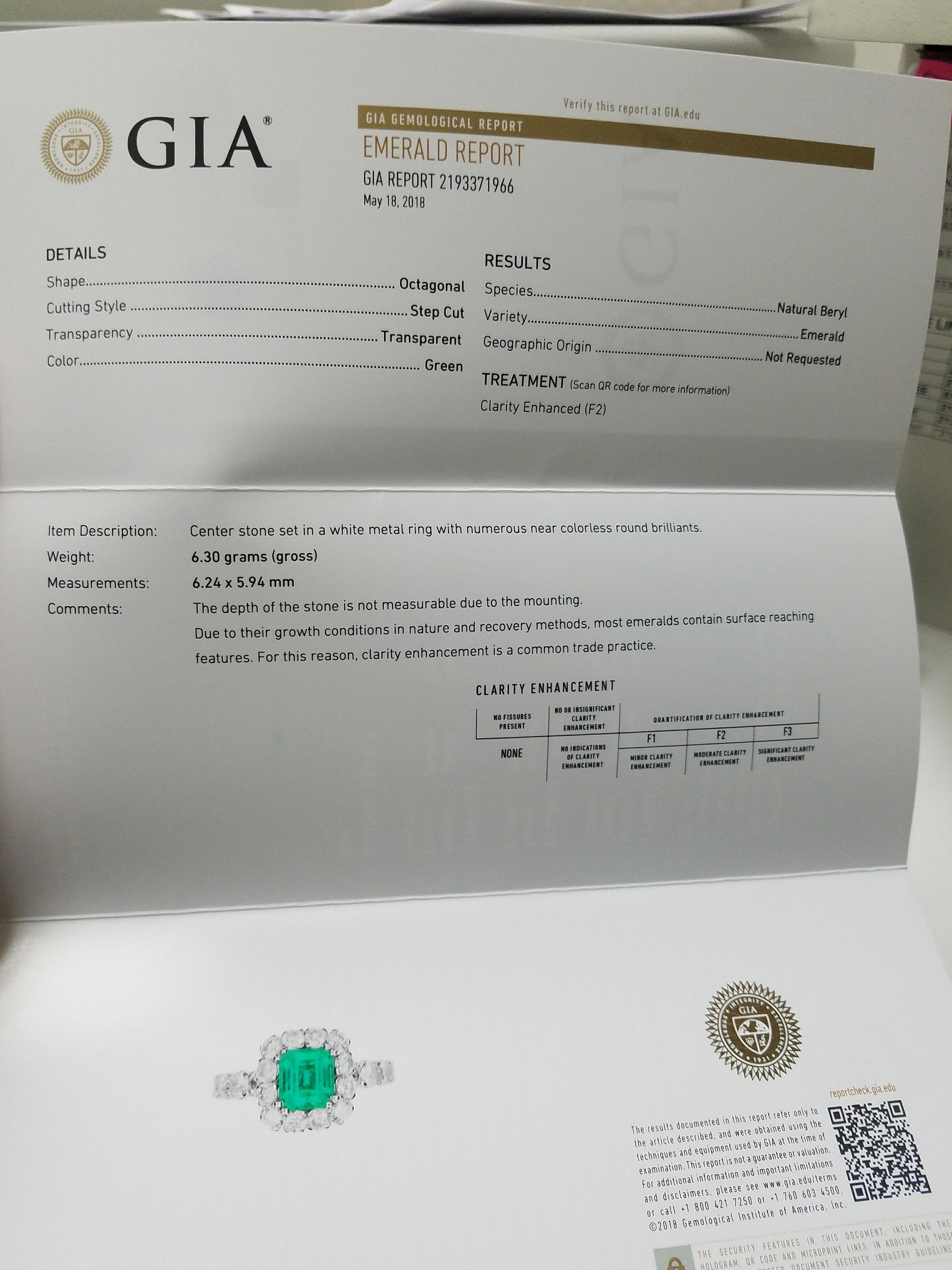 Platinum Emerald and Diamond Ring GIA Certified Emerald - Etsy Australia