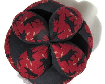Moose baby clutch ball, woodsy Amish puzzle ball, best baby shower gift, Montessori toy ball, fabric grab ball, Tummy Time toy, sensory toy