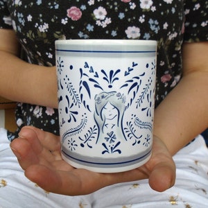 Talavera Mug with a Fantasy Sparkle on It. Lovely Combination of Designs. Inspired by Mexican Talavera. image 6